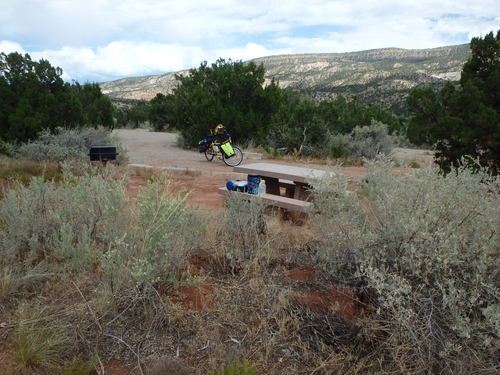 GDMBR: Camp is set and we are walking to visit the Amphitheater.